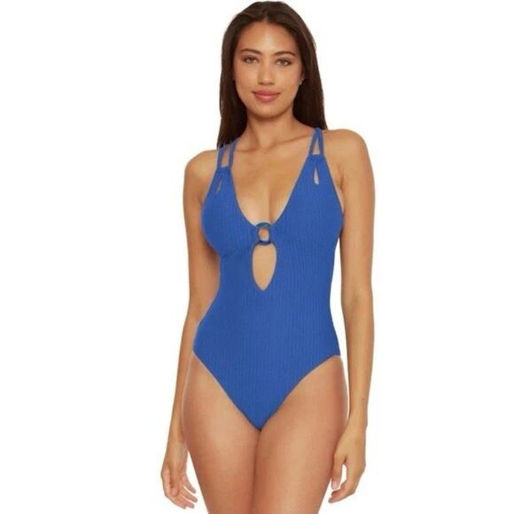 Becca by Rebecca Virtue Other - Becca By Rebecca Virtue Women Blue Jay Line In Sand One Piece Swimsuit Sz M NWT
